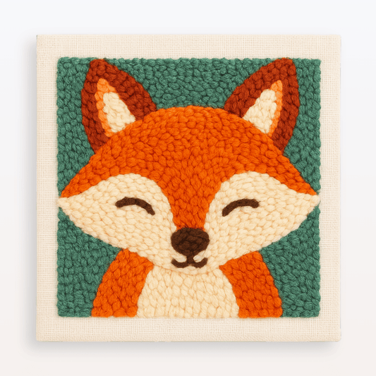 Delightful Fox Happiness Punch Needle Craft Kit for Beginners & Adults