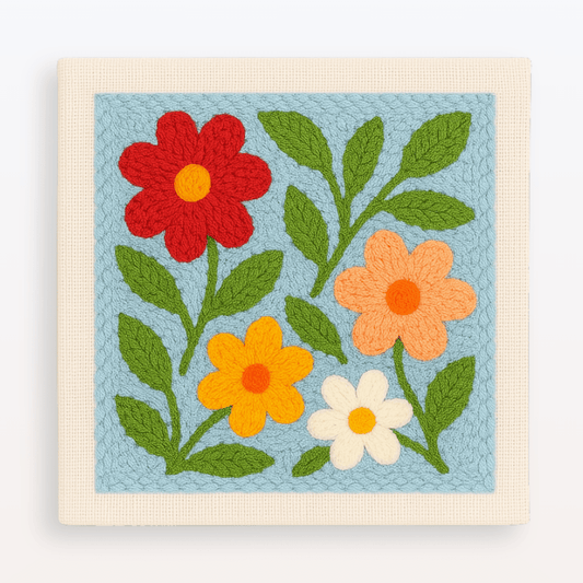 Floral Breeze Punch Needle Embroidery Kit for Beginners and Crafters