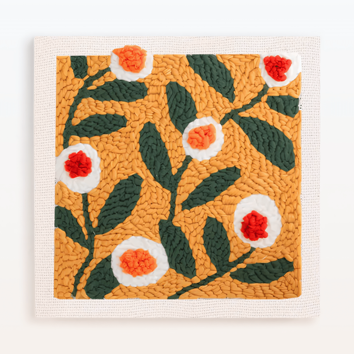 Blooming Joy Floral Punch Needle Kit | DIY Beginner Embroidery Craft Art