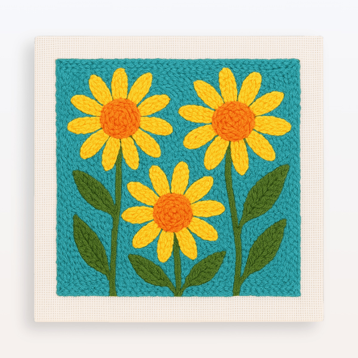 Vibrant Sunny Blooms Punch Needle Kit for Creative DIY Home Decor