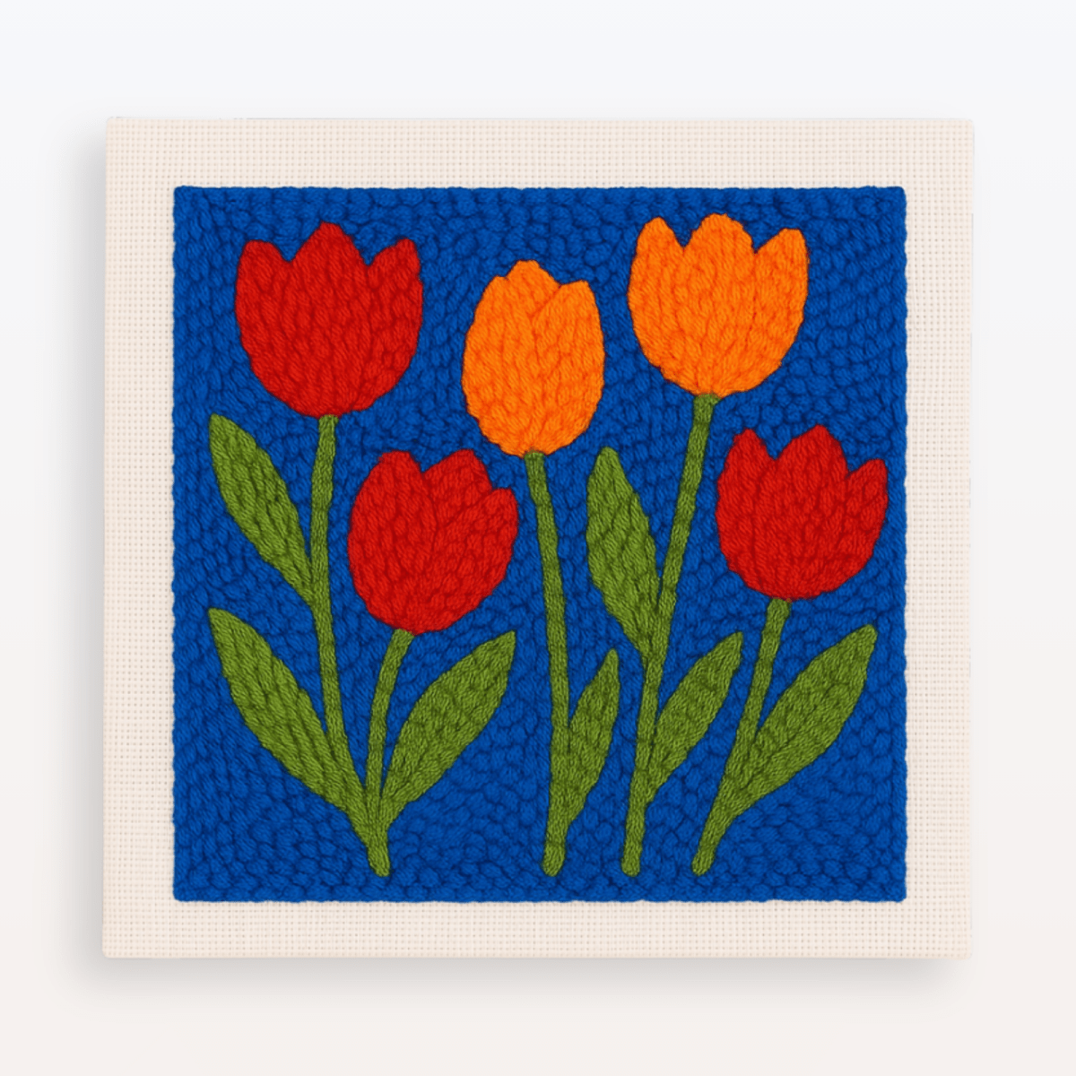 Vibrant Tulip Garden Punch Needle Craft Kit for All Skill Levels