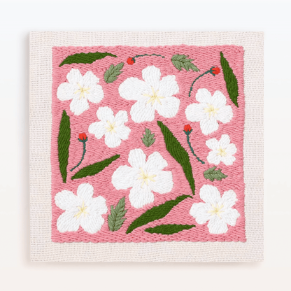 Enchanting Cherry Blossom Punch Needle Kit: DIY Floral Craft for Beginners