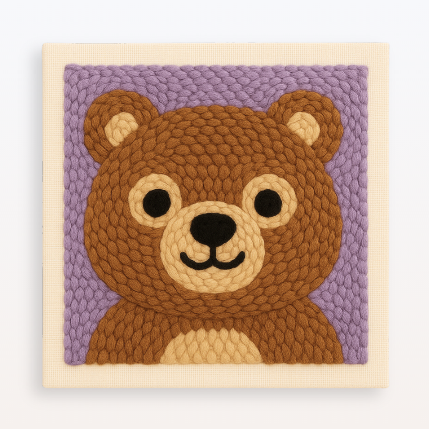 Charming Cuddly Cub Punch Needle Craft Kit - Beginner-Friendly DIY Bear Art
