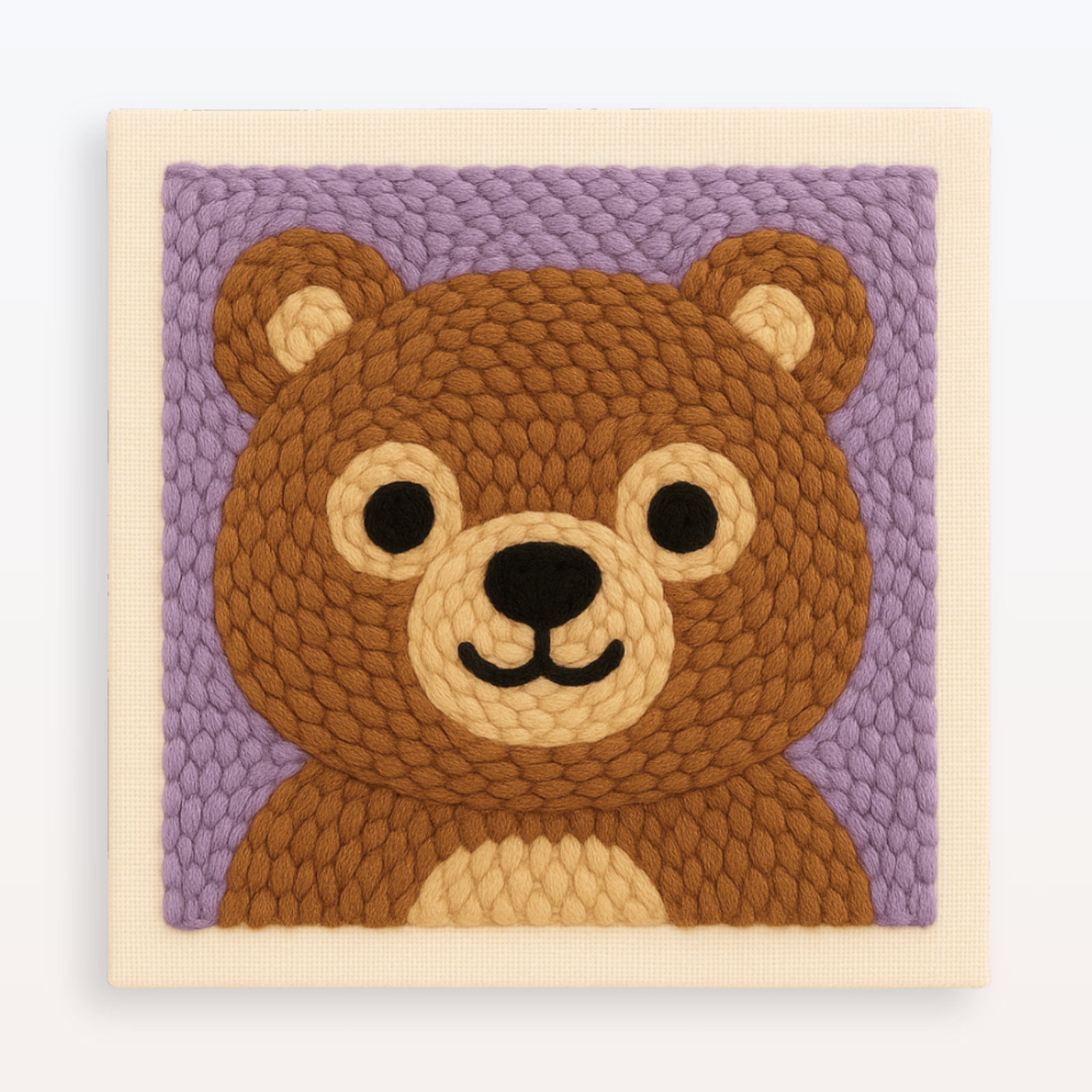 Charming Cuddly Cub Punch Needle Craft Kit - Beginner-Friendly DIY Bear Art