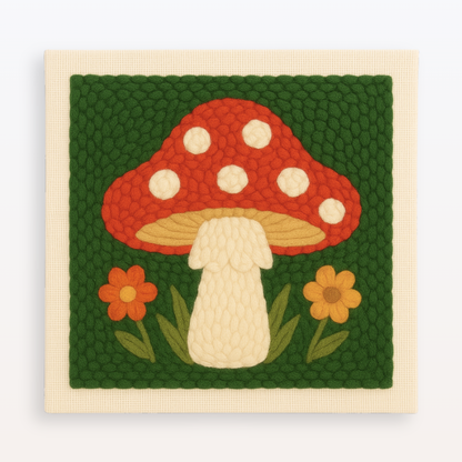 Enchanting Forest Mushroom Punch Needle Embroidery Kit for Beginner Adults