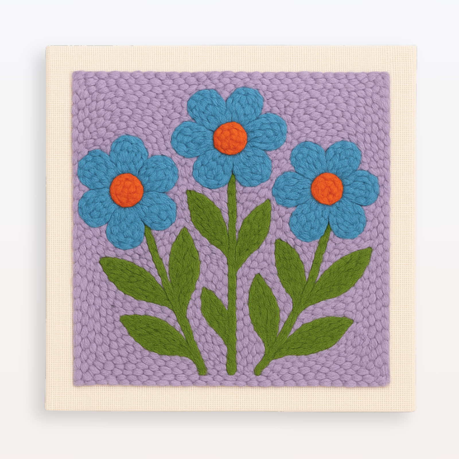 Fragrant Trio Beginner Punch Needle Kit - Floral Craft for Home Decor