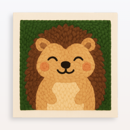 Charming Hedgehug Punch Needle Craft Kit: Beginner-Friendly DIY Home Decor Project