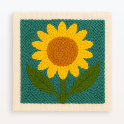 Vibrant Sunflower Warmth Punch Needle Kit for Beginners, DIY Craft, Home Decor