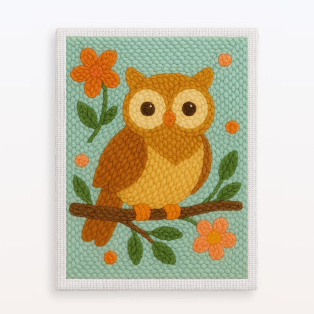 Charming Forest Owl Punch Needle Kit: Relaxing DIY Craft for Woodland Decor