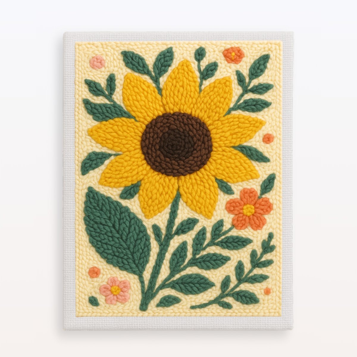 Golden Sunflower Punch Needle Art Kit - Beginner DIY Craft for Home Decor